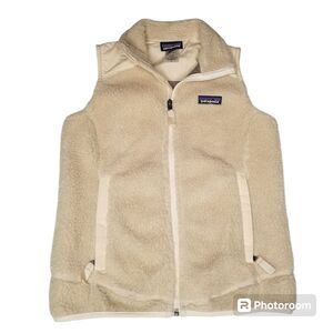 PATAGONIA Classic Retro X Zip Synchilla Sherpa Fleece Womens Small Beige Vest